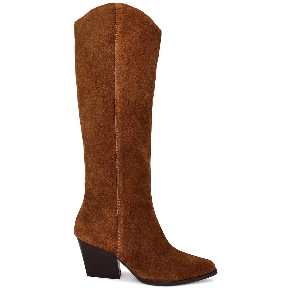 Like new Seychelles Begging You Boot in Cognac Suede leather knee heeled cowboy